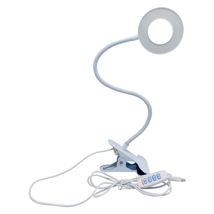 LED 집게형 스탠드 밝기조절 10단계, 화이트