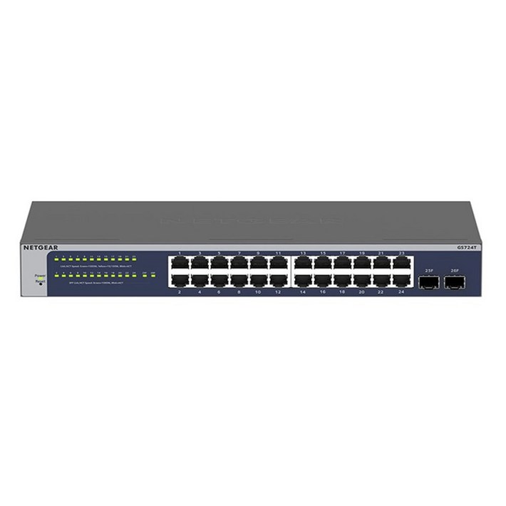 넷기어 GS724T 기가 24포트 2SFP 스마트 매니지드 프로 스위치허브 랙마운트, 1개