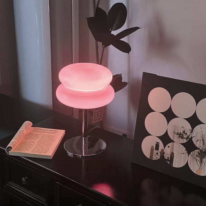 Mayho 마카롱 무드등 모던 미드센츄리 led 방등 3단계 조명조절 수면등 집들이선물, 핑크