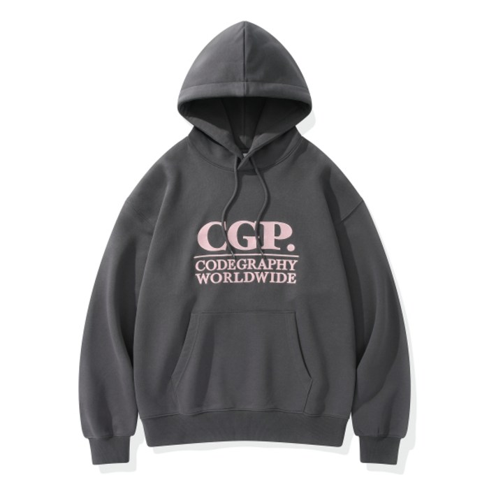 코드그라피 CGP 스퀘어 로고 후드티차콜