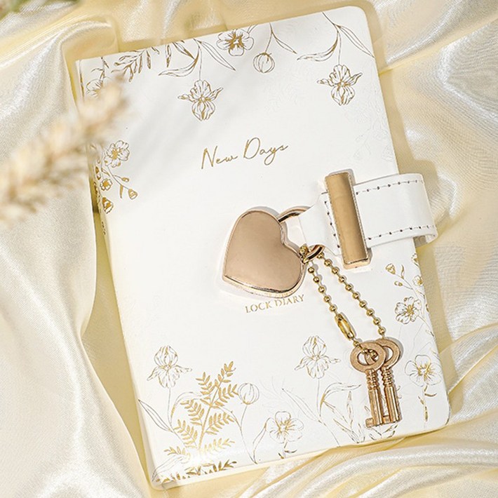 비밀일기장 자물쇠 감성 빈티지 6공 다이어리