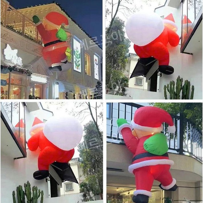 벽타는 산타 에어벌룬 대형 풍선 인형 야외 등반 입간판 외벽 업소용