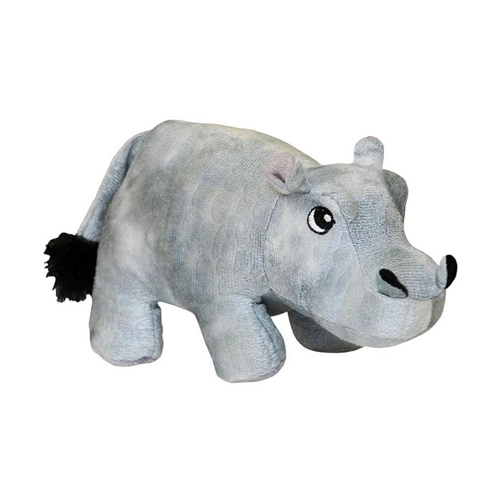 SNUG AROOZ Hank The Hippo 플러시 강아지 장난감, 수리 패치 포함  주름 및 스퀴커  소형견을 위한 부드러운 놀이 시간 동반자  재활용 소재로 제작