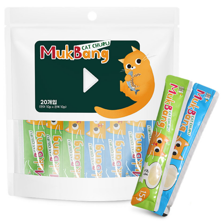 임박특가26.8.19 먹방 짜먹는 고양이 간식 300g 15gX20p, 300g, 2개, 전복연어