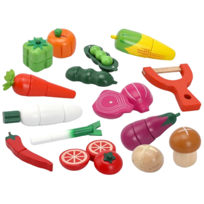 캐스B 플레이 빅토리아 베지파티2250 원목 자석자르기 야채과일가게 소꿉놀이