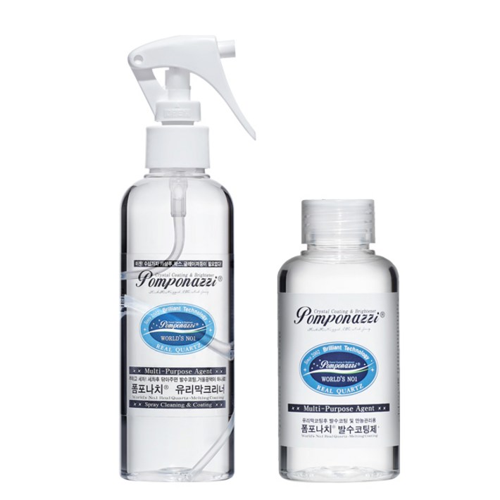 폼포나치 유리막크리너 200ml  발수코팅제 100ml 코팅세차세트, 100ml, 1개