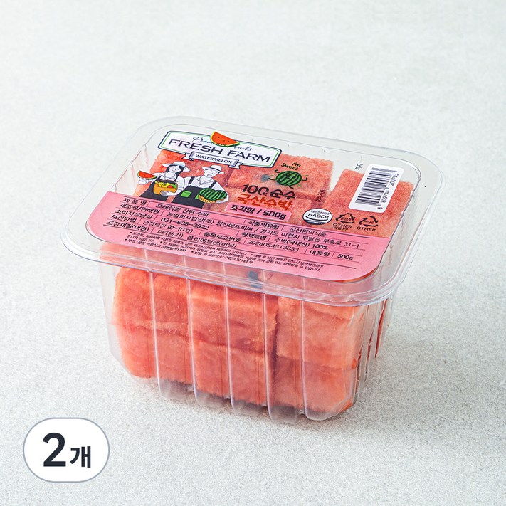 프레쉬팜 간편 수박, 500g, 2개