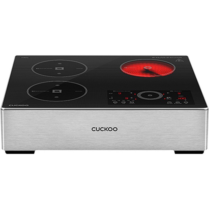 쿠쿠 3구 하이브리드 전기레인지 CIHRD315MFB  스탠드케이스 150mm, CIHRD315MFB, 자가설치