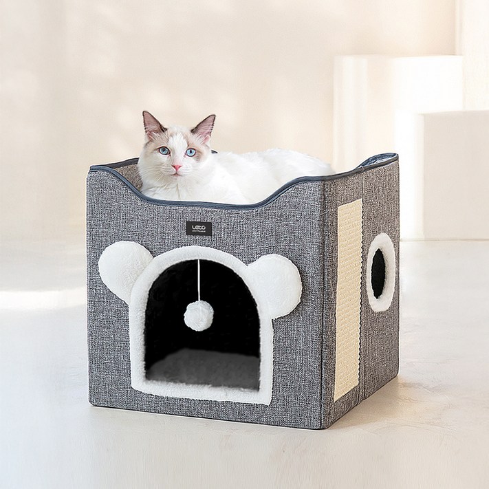 레토 고양이 2단 숨숨집 스크래쳐 하우스