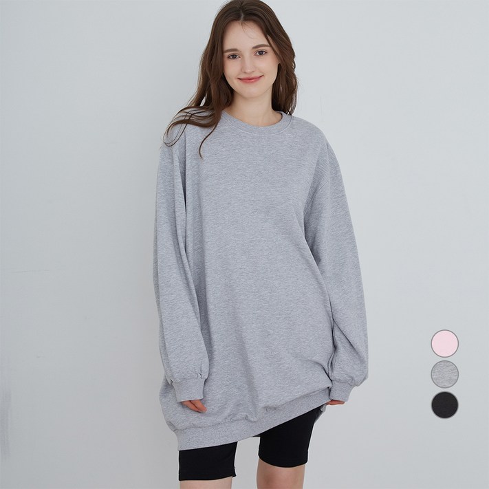ELLE PARIS 루즈핏 기모 롱 스웻셔츠 ELLE PARIS 루즈핏 기모 롱 스웻셔츠