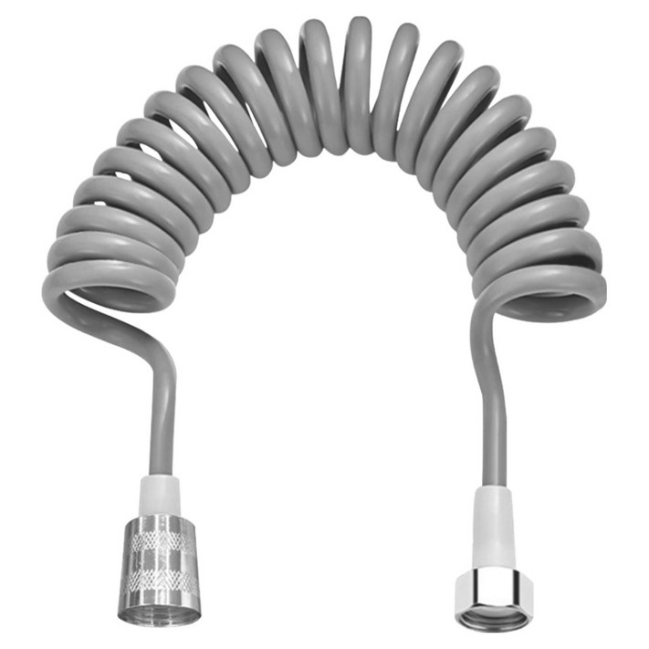 월드크린 욕실 베란다 스프레이건 호스줄, 2m, 실버