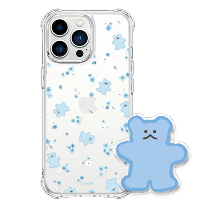 플라워 구미베어 갤럭시 아이폰 젤하드 휴대폰 케이스아크릴톡