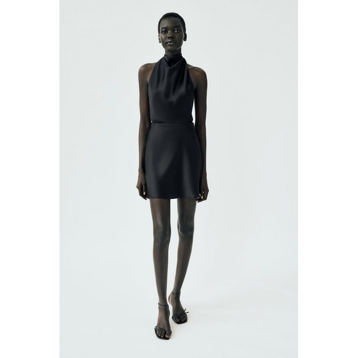 ZARA 드레이프 새틴 원피스