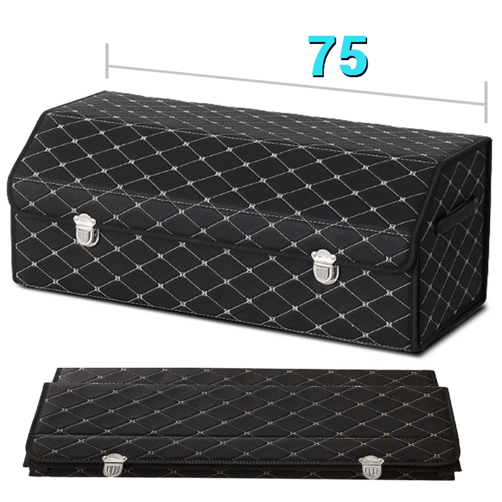 aa마켓 왕깔끔 차량용 트렁크 정리함 접이식 수납함 75cm, 블랙