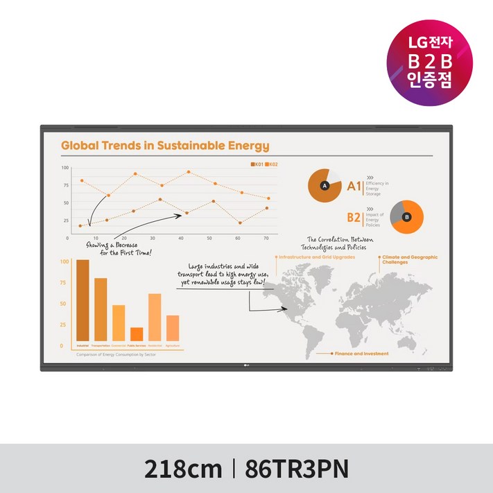 24년 신모델 LG전자 86인치 전자칠판 86TR3PN, 앱설치 가능