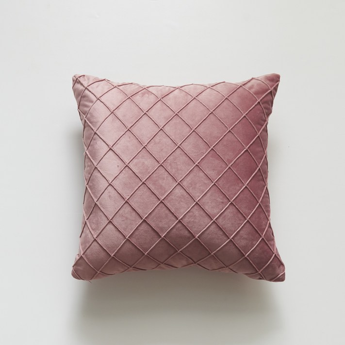 바사홈데코 쇼파쿠션 북유럽 체크 소파쿠션 솜포함14색, 핑크