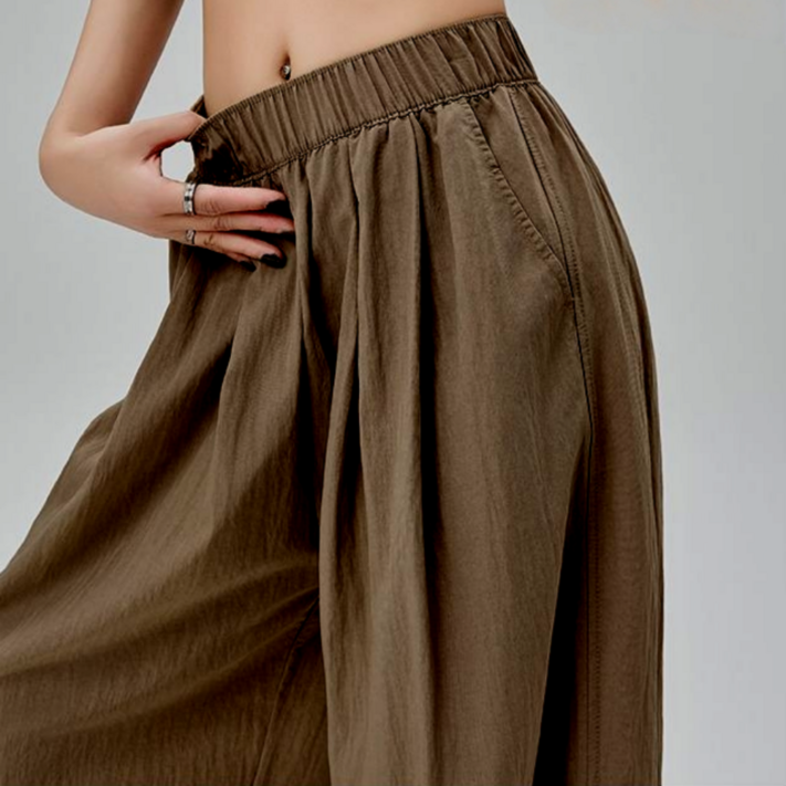 어썸유닛 여성 린넨라이크 밴딩 와이드팬츠