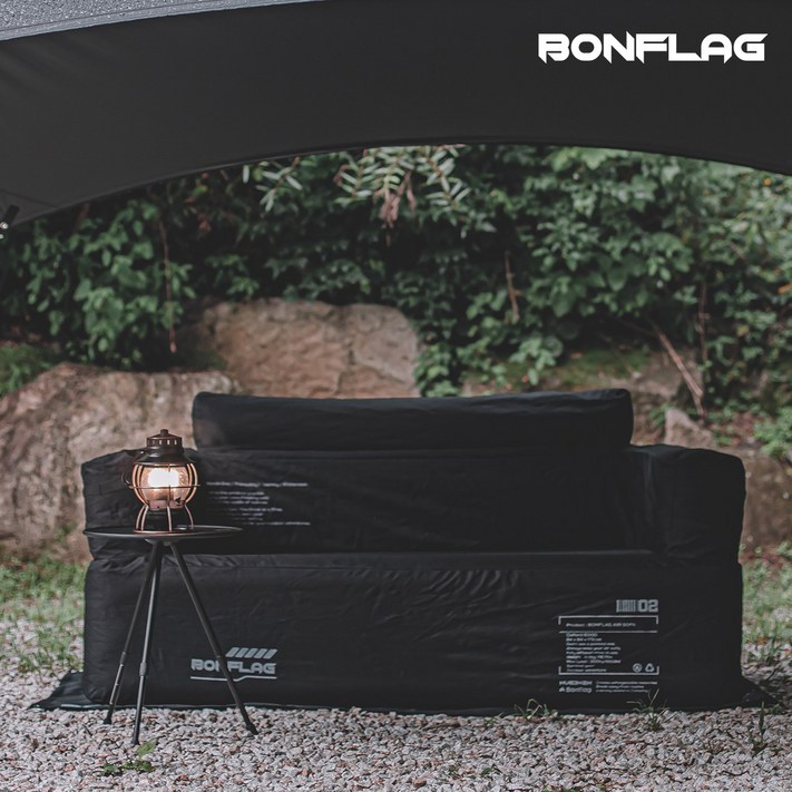 BONFLAG 캠핑 에어쇼파 빈백 소파 야외 2인용, 블랙 BONFLAG 캠핑 에어쇼파 빈백 소파 야외 2인용, 블랙