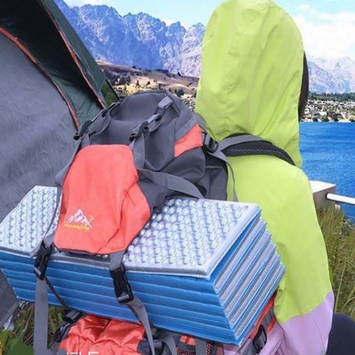 EVA 두꺼운 캠핑용 휴대용 발포매트 2개, 블루