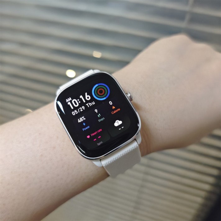 호환 아마즈핏 노 뉴 GTS 4 미니 스마트워치 여성 생일 선물 120 스포츠 모드 1.65인치 HD AMOLED 디스플레이 안드로이드 iOS 95New