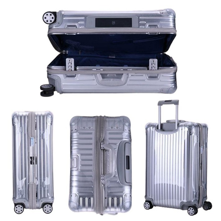 리모와 호환 캐리어 커버 전용 토파즈 알루미늄 남녀공용 실버 플러스 수트케이스