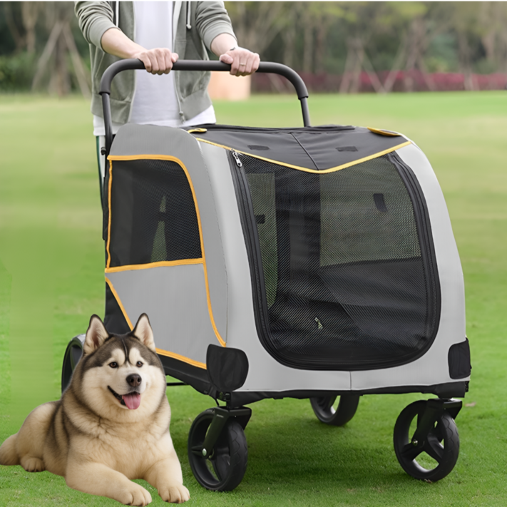 하울로드 대형견 유모차 반려견 강아지 카트 접이식 개모차 애견 큰개 대형 통풍
