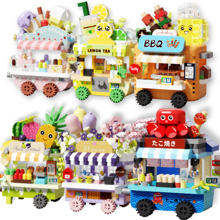 나노킹감성블럭 스토어 푸드트럭 시리즈 나노블럭 6P 세트 2종 DN015, 푸드트럭, 6개