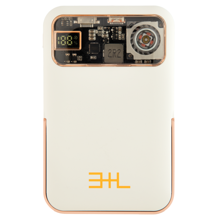 삼플라 맥세이프 무선15W유선20W 터보쿨링팬 스탠드형 보조배터리 10000mAh, 스노우화이트