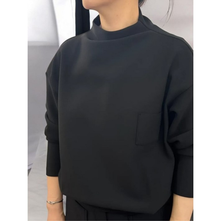 하이넥 루즈핏 오피스 여성 셋업