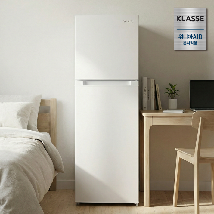 위니아 미니 소형 냉장고 WWRB171KEMWWOA 원룸 자취 모텔 사무실 173리터 2도어 화이트, WWRB171KEMWWOA