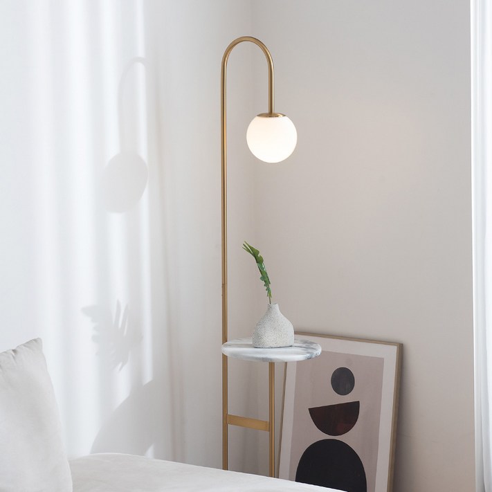 아토조명 보누 스테이블 유리볼 장스탠드 마블 트레이 간접조명, 보누 테이블 스탠드  전구필요없음