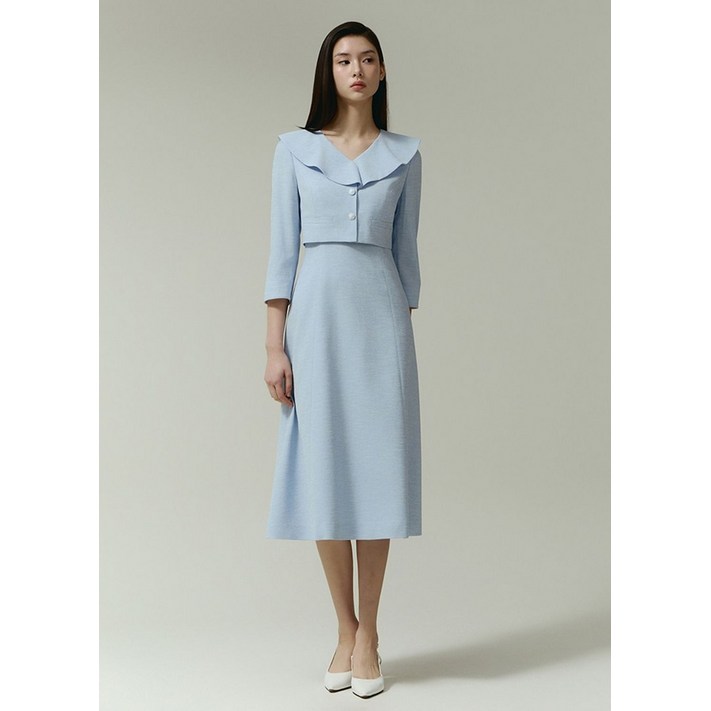 100정품 잇미샤 여성 원피스 러플 카라 ITP4WOP820 직장인 정장 회사원