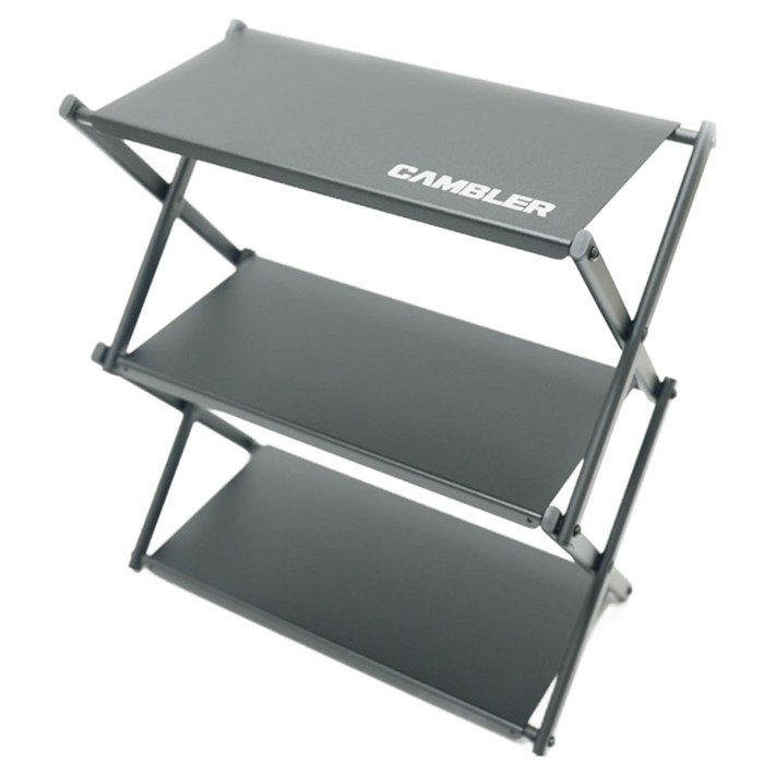 캠블러 블랙 미니 3단 쉘프 철재 캠핑 선반