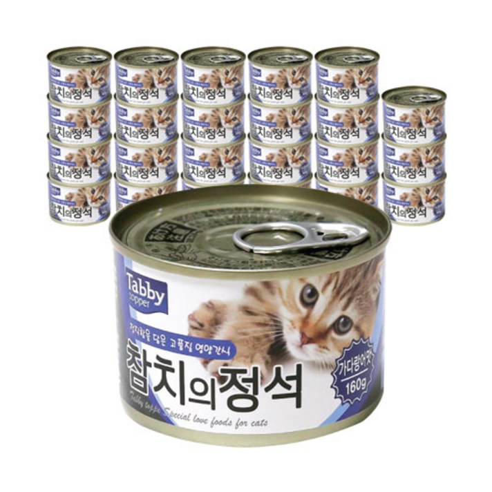 테비 참치의정석 고양이 간식캔 참치 160g, 가다랑어, 160g, 24개