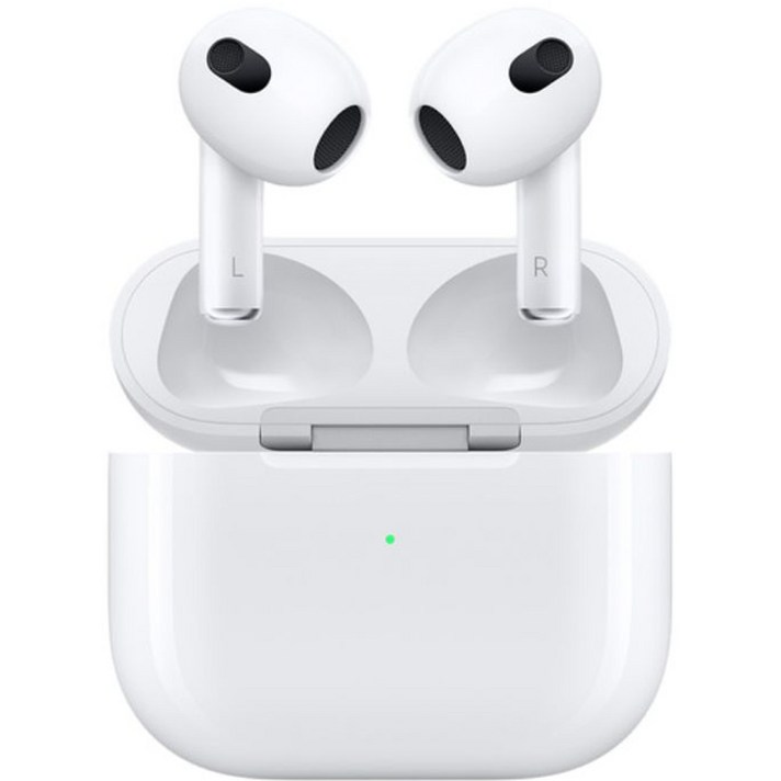 Apple 2022 에어팟 3세대 유선 충전 블루투스 이어폰, 화이트, MPNY3KHA