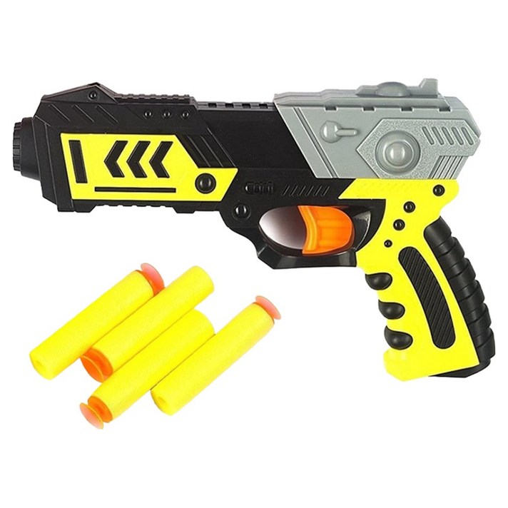 해피아이 미션 다트건 장난감 총  소프트건 흡착 스펀지 총알 4p 세트, 랜덤발송, 1세트