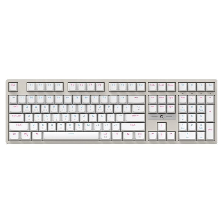 COX 교체축 게이밍 기계식 키보드, 적축, CK580, White