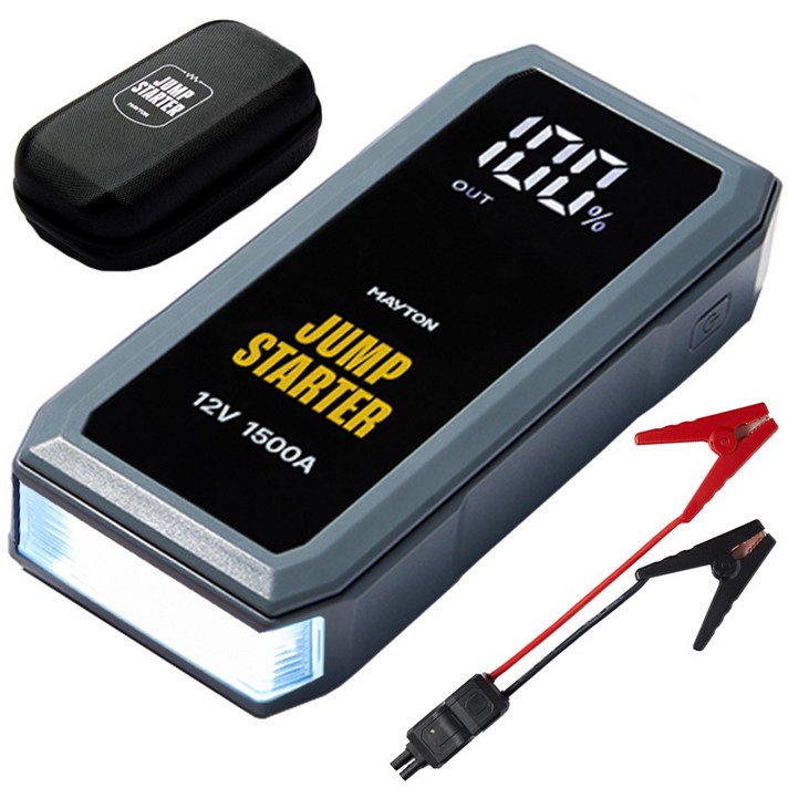 메이튼 긴급시동 보조배터리 점프스타터 전용파우치 점퍼 케이블 충전 케이블, 10400mAh, 1개