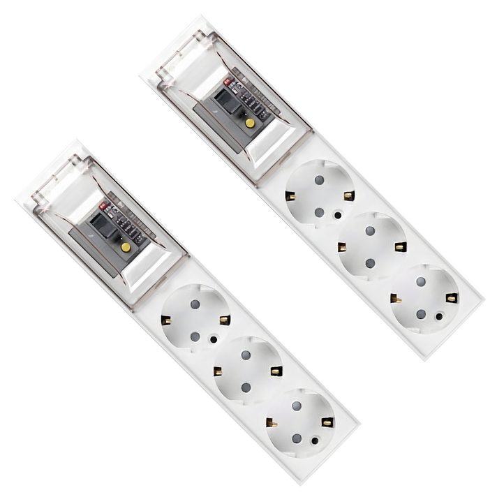 고용량 누전 차단기 멀티탭 3구 OSN323, 2.5m, 화이트, 2개