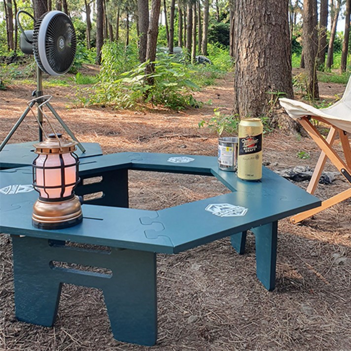 랜드크래프트 헥사곤 원목 캠핑 육각 조립식테이블