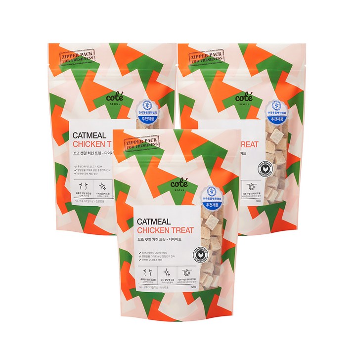 꼬뜨 고양이 밀 트릿 간식, 치킨, 120g, 3개 꼬뜨 고양이 밀 트릿 간식, 치킨, 120g, 3개