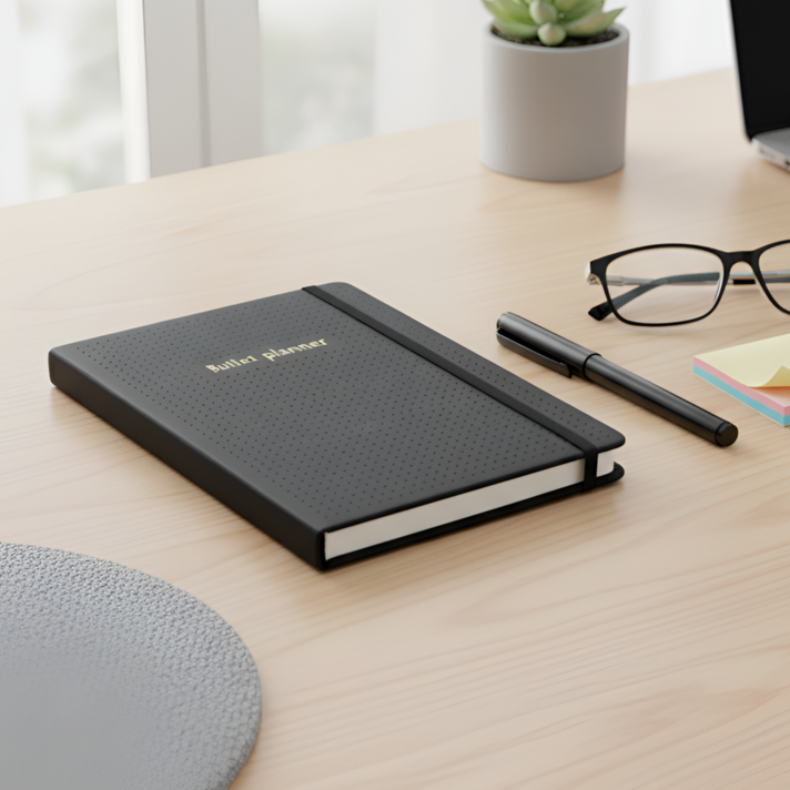 플라잉타이거 코펜하겐 A5 블랙커버 밴딩 점선 노트 96매 수첩 필기 밴드 검정 독서기록장 다이어리