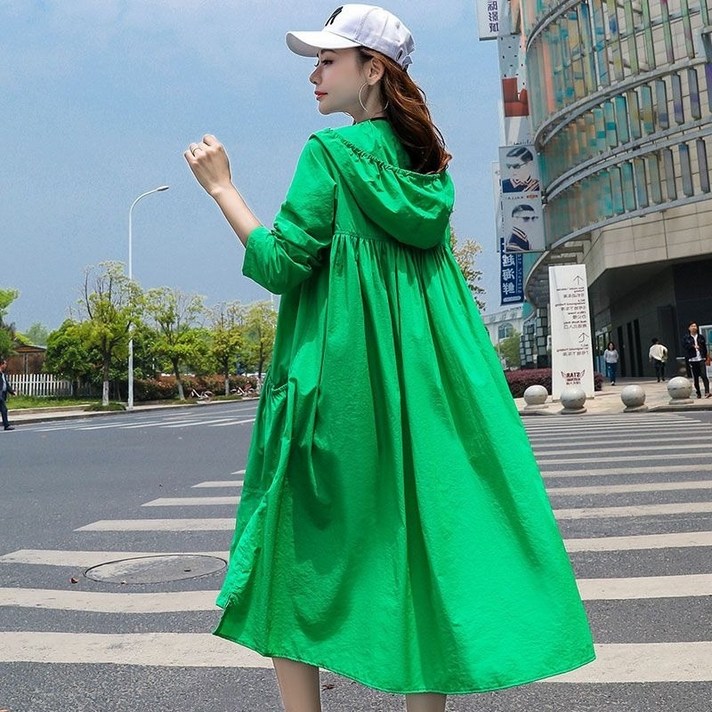 자외선차단 루즈핏 미디엄 롱 래쉬가드 여여름 얇은 빅사이즈 야상 래쉬가드 아우터