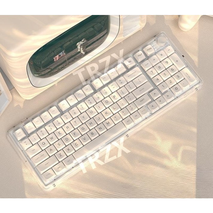 캔디 투명 기계식 키보드 맞춤형 블루투스 게임 RGB, Snow Leopard 선형 축, V99  Yuzhibai