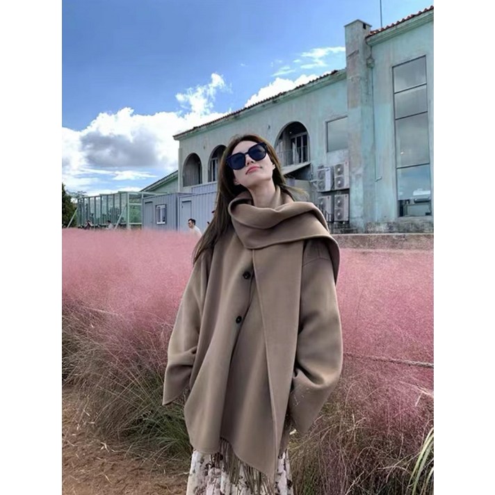 100 울 오버 케이프 코트