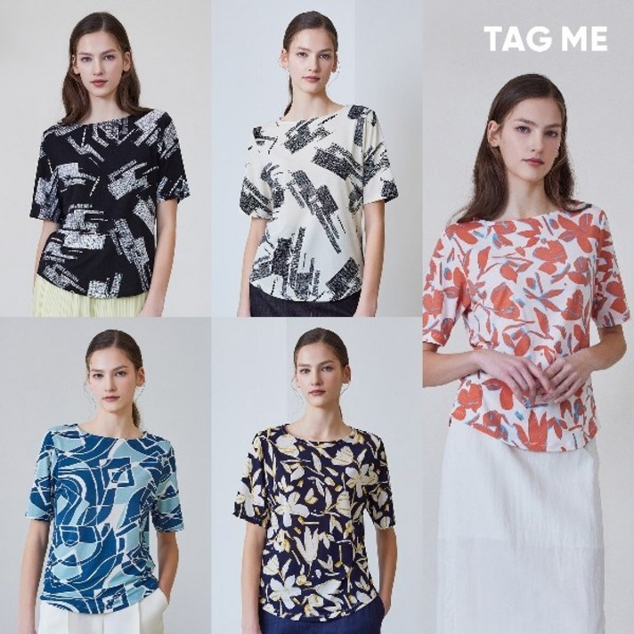 TAG ME태그미 25SS 프린트 티블라우스5종