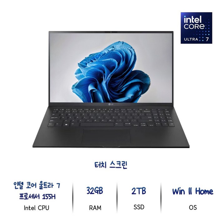 LG그램16인치 16Z90S울트라7 32G2TBWIN11 터치스크린 노트북, 16Z90SH.ADB9U1, WIN11 Home, 32GB, 2TB, 블랙
