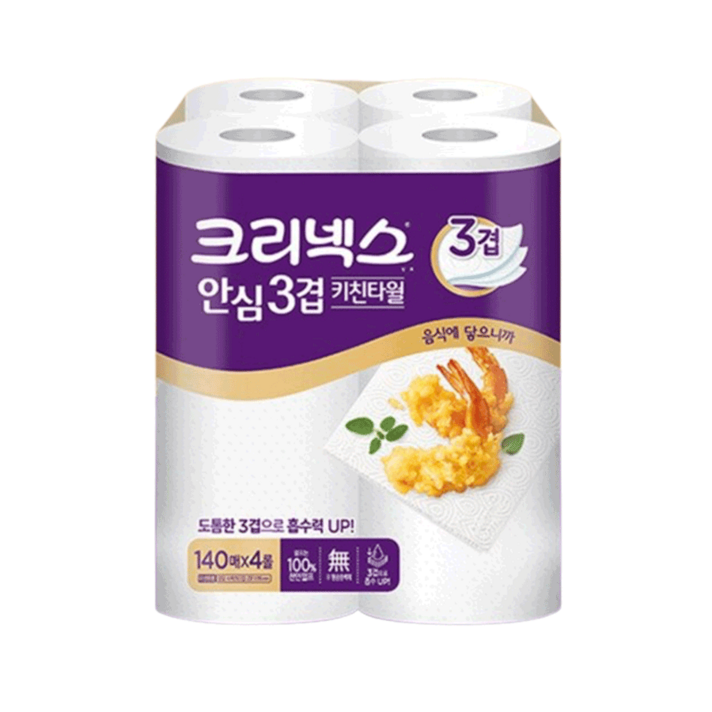 크리넥스 프리미엄 안심 3겹 천연펄프 키친타올