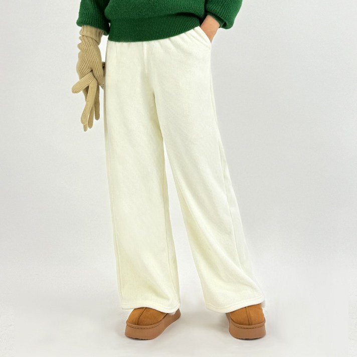 디알엠 여성 밴딩 기모 골지 통바지