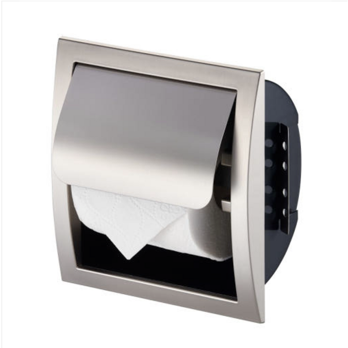 니켈사틴 무광 매립휴지걸이 라운드 고급 욕실용 악세사리, 1개